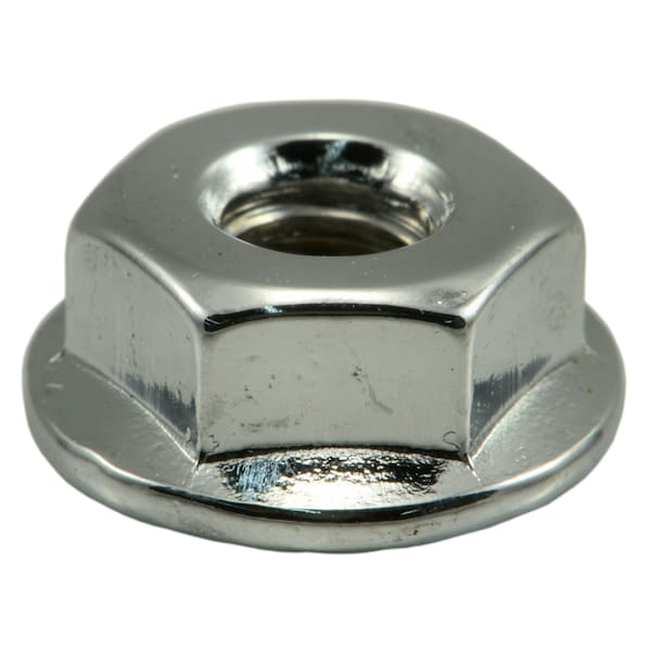 Midwest Fastener Flange Nut, #10-24, Steel, Chrome Plated, 10 PK 39281 - main
